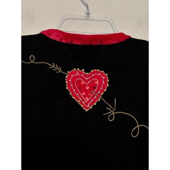 Vintage Jack B. Quick Sweater Cardigan Valentines Hearts Dead Stock Medium NWT - Picture 7 of 9